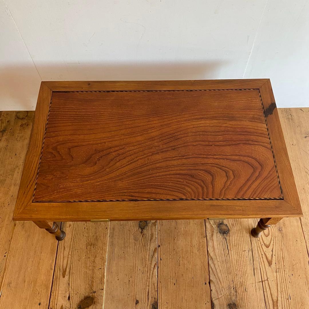アンティーク ローテーブル ろくろ脚 文机 テレビ台 欅 無垢材 y155