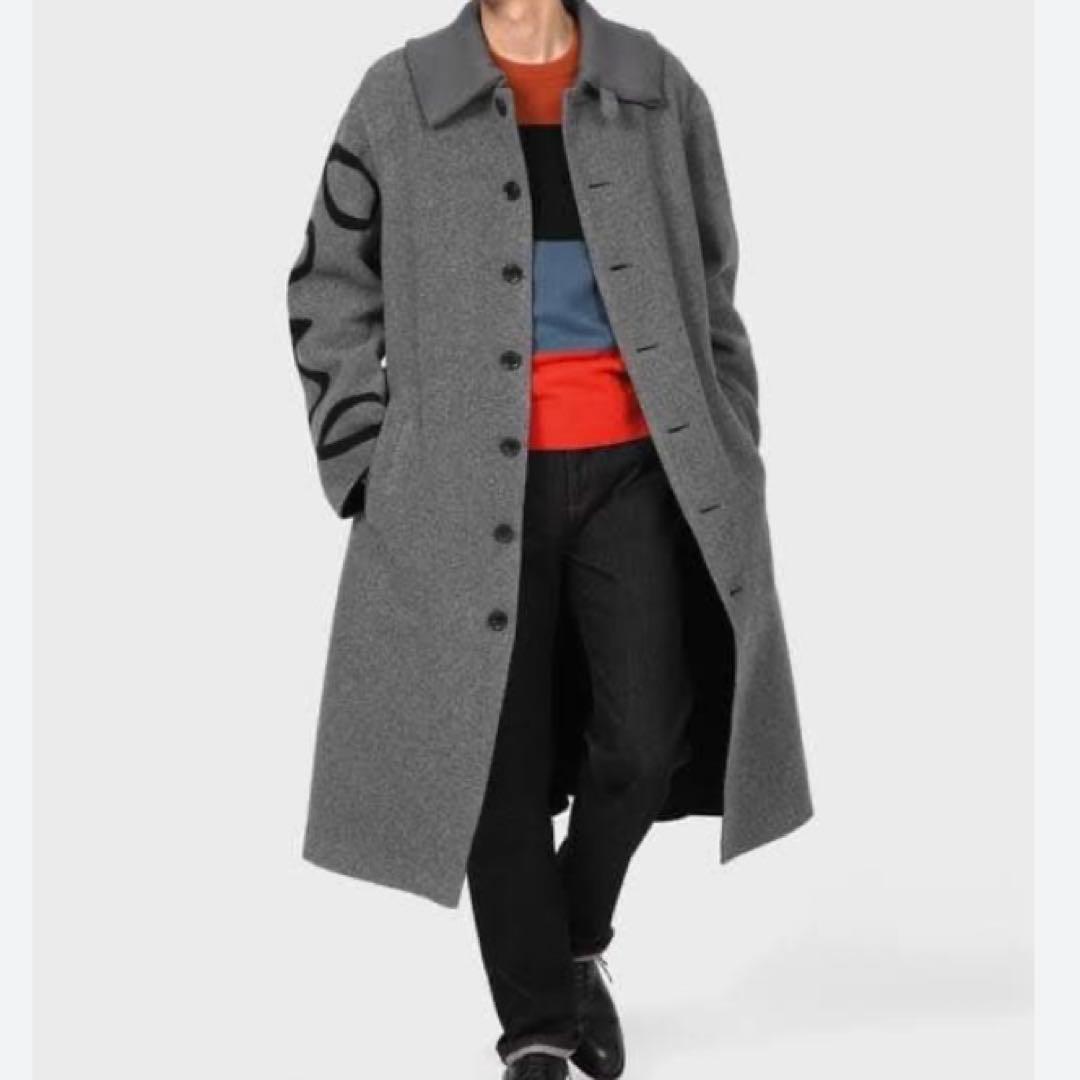 美品✨現行タグ ポールスミス Lサイズ ビッグロゴ ステンカラーコート ウール