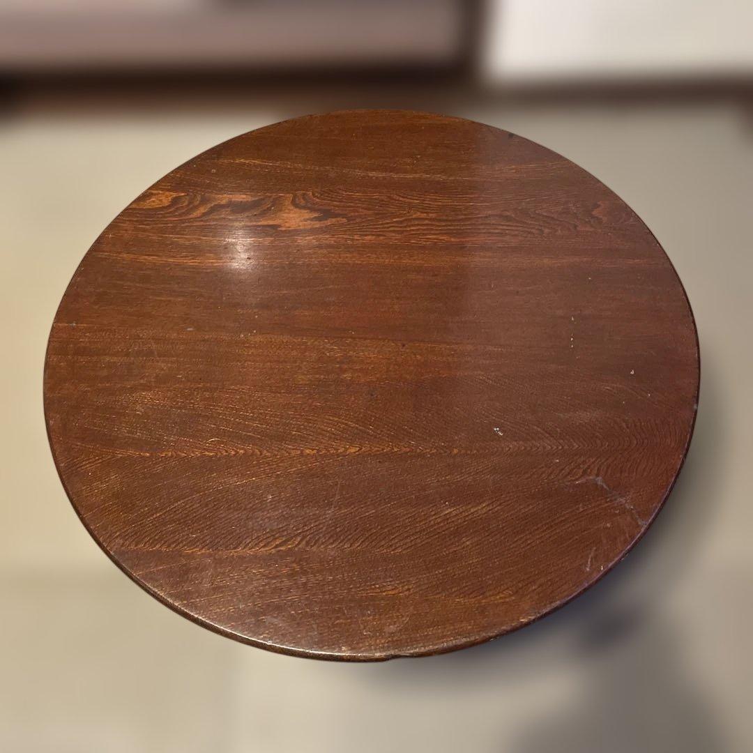 ちゃぶ台　木製円形テーブル 約70cm ダークブラウン