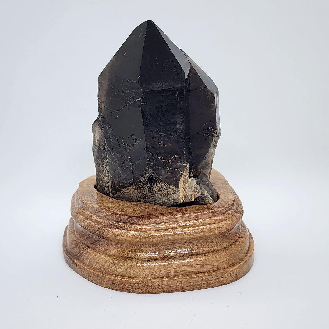 希少天然モリオンスモーキークォーツ 原石クラスター台座付き 高品質パワーストーン