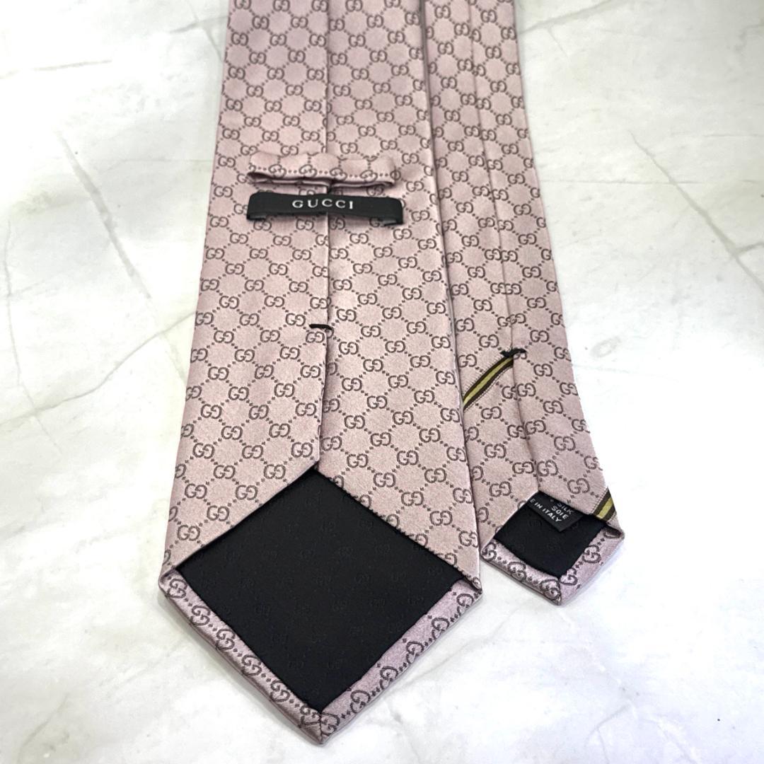 ☆即発 GUCCI GG柄 ネクタイ ピンクベージュ系 上品 シルク フォーマル