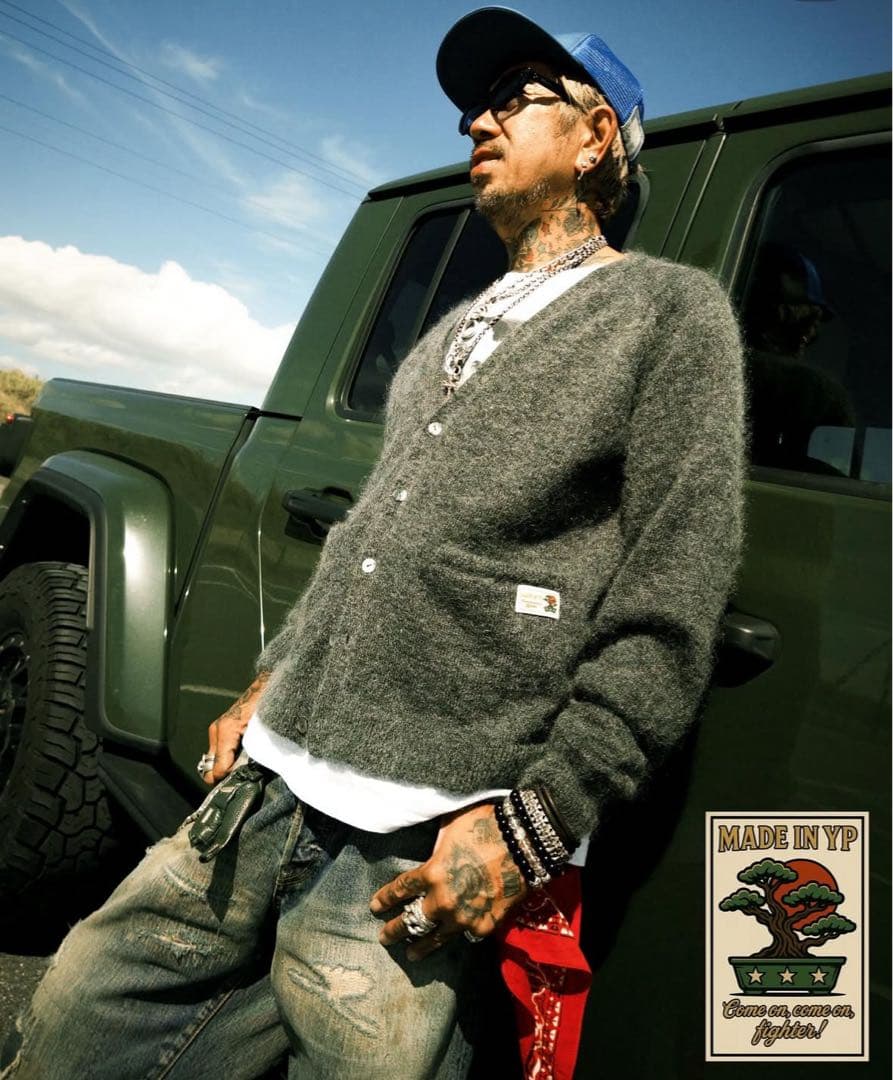 コ*コ様 即完　ダークグレー モヘアカーディガン MADE IN YP