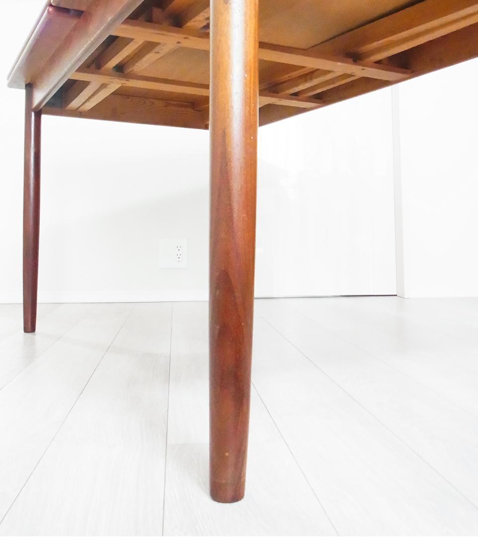 杢目が美しい伸長式 エクステンション ダイニングテーブル 北欧家具　ビンテージ