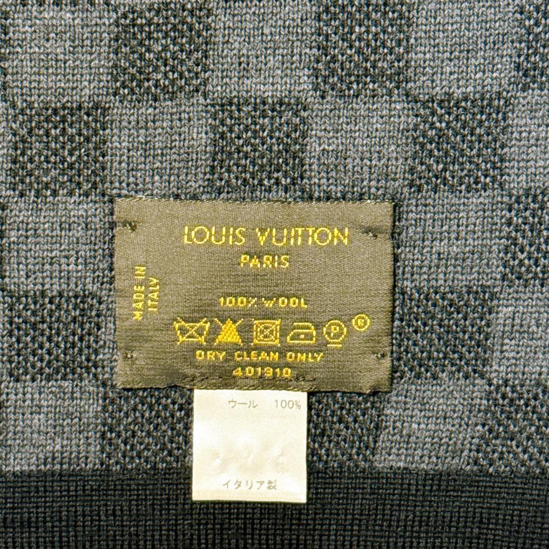 【超美品】LOUIS VUITTON ダミエ グラフィット ウール マフラー
