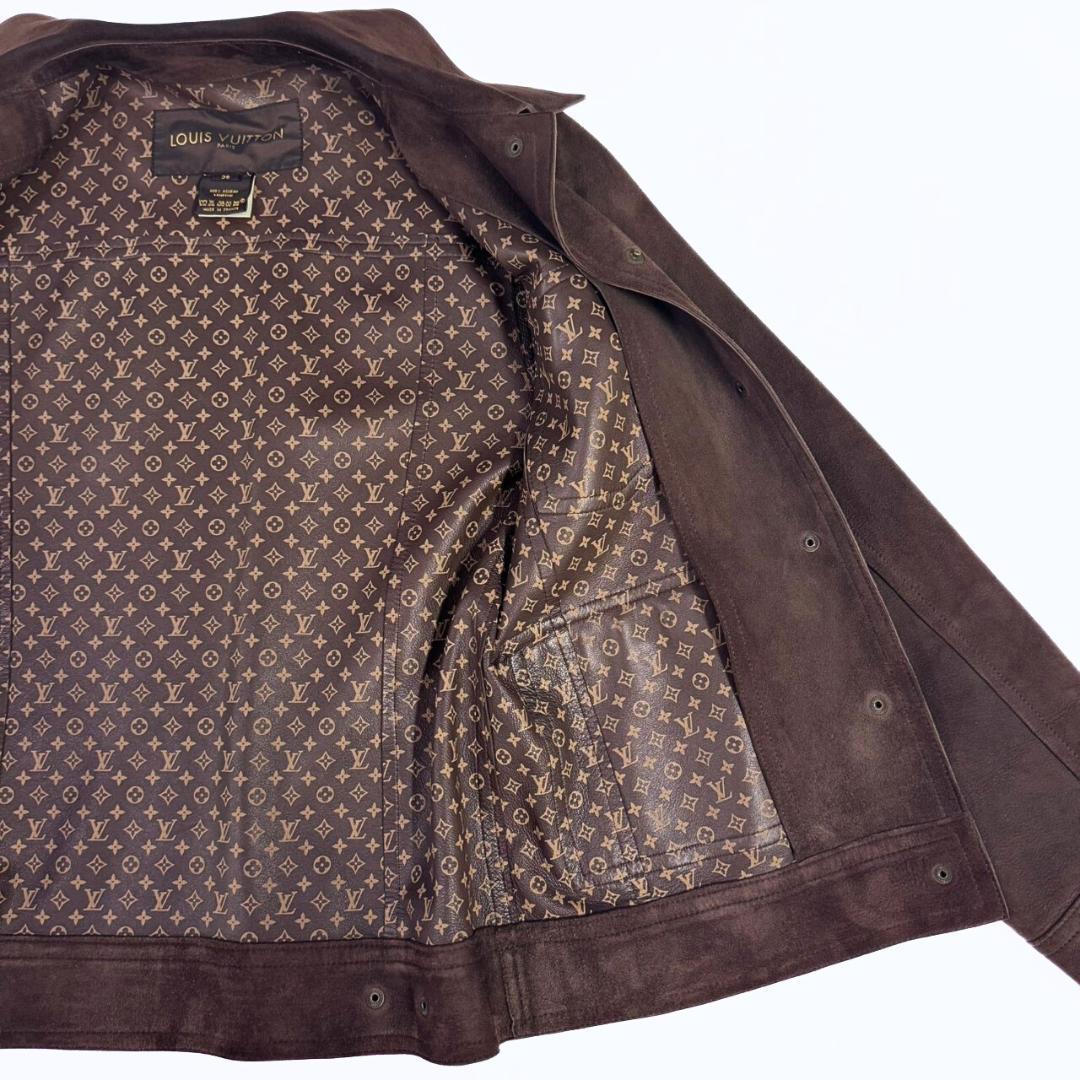 専用 ルイヴィトン モノグラム ラムスキン スエードレザージャケット 36