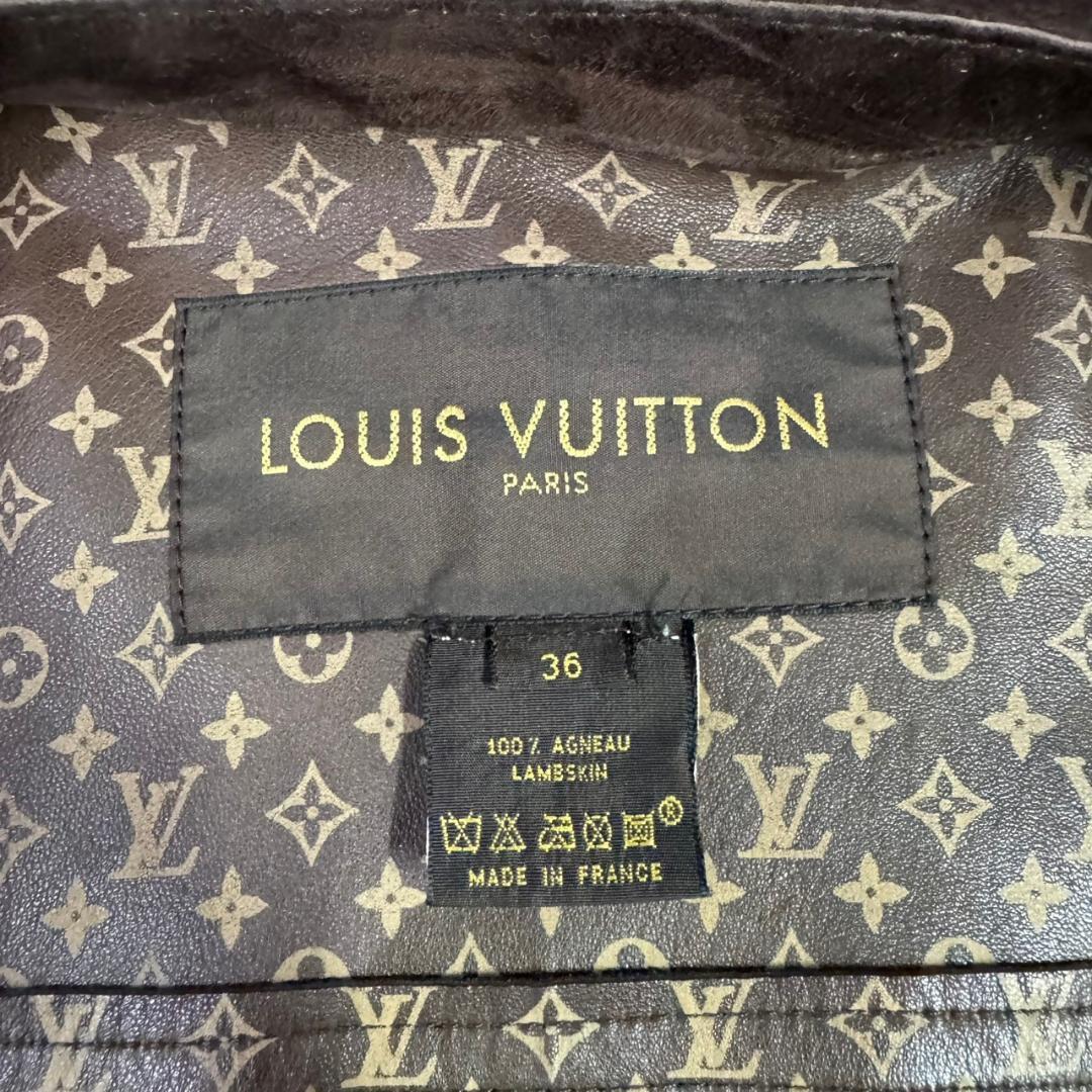 専用 ルイヴィトン モノグラム ラムスキン スエードレザージャケット 36