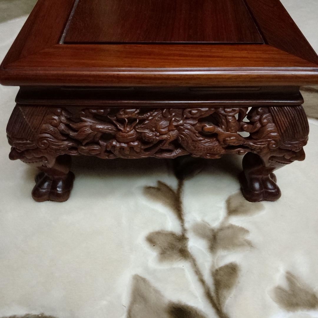 木製彫刻フラワースタンド 獅子脚 約44cm