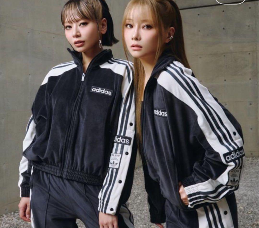 adidas ベロアブラック セットアップS
