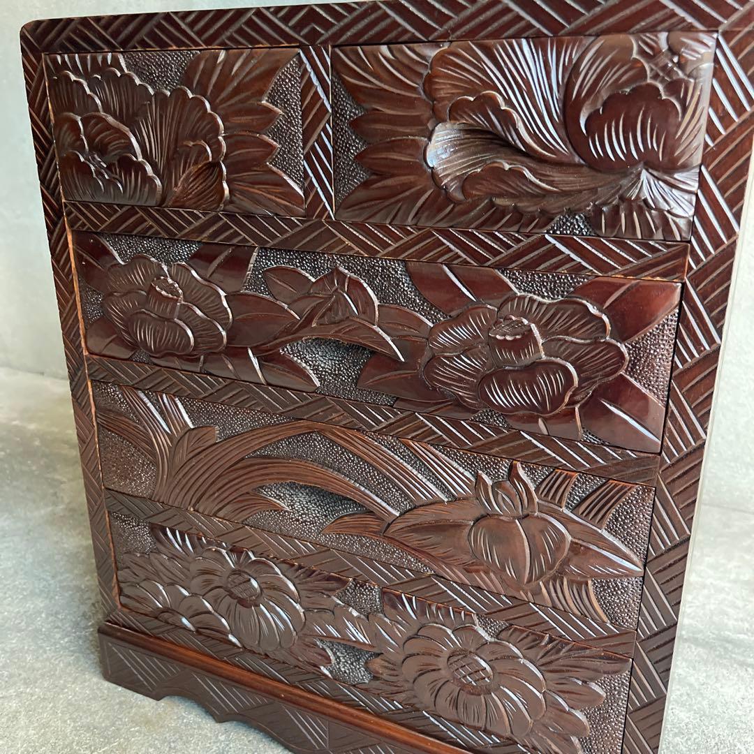 日光彫　 小引き出し 抽斗 5杯