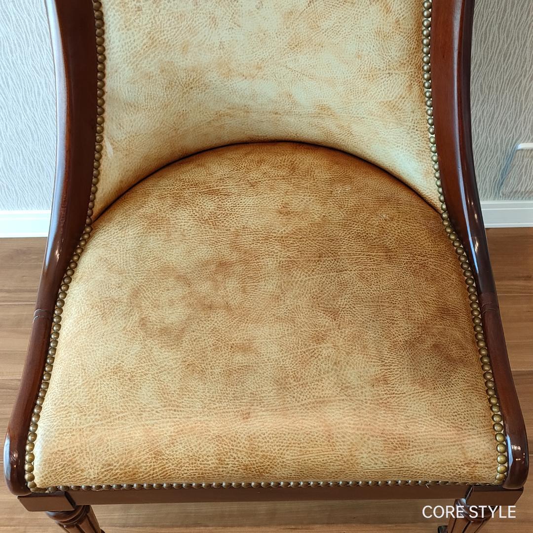 希少　ヒッコリーチェア　キャスター付き　クラシック家具　太鼓鋲①