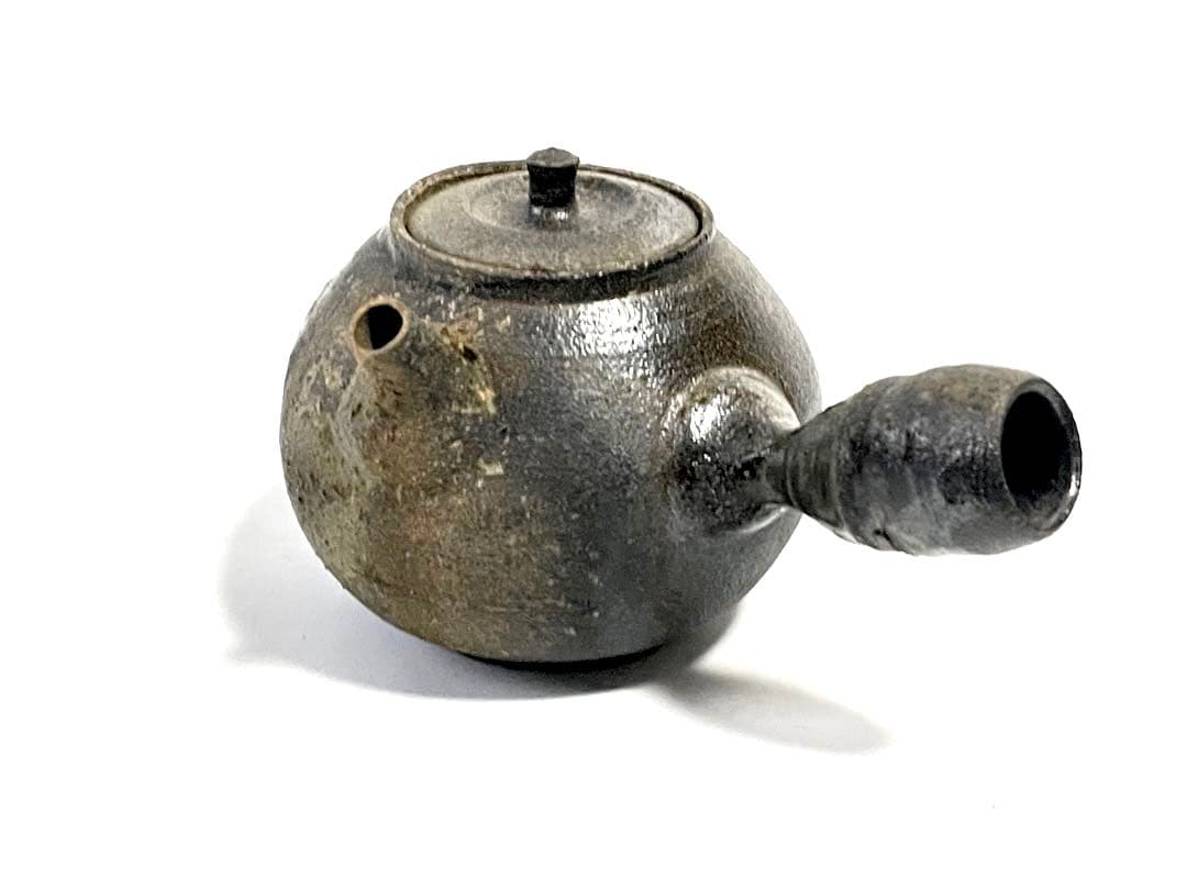 作家物　陶芸家　作者不明　急須　自然釉　横手急須　茶銚　煎茶　中国茶