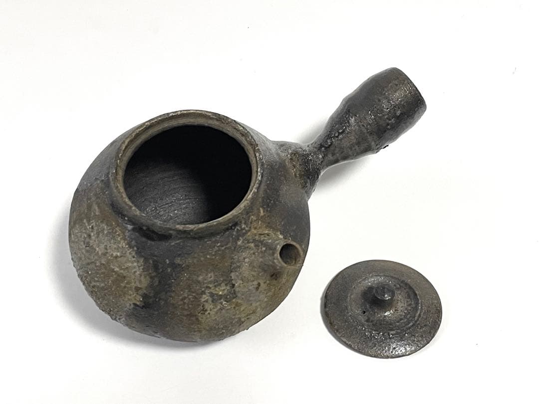 作家物　陶芸家　作者不明　急須　自然釉　横手急須　茶銚　煎茶　中国茶