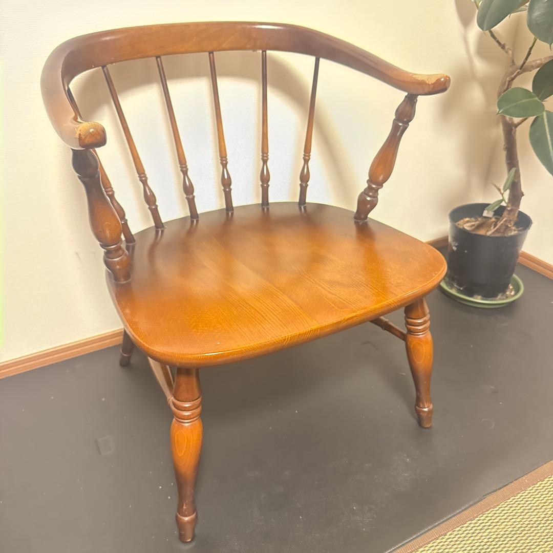 飛騨産業チェア　柄クッション付き