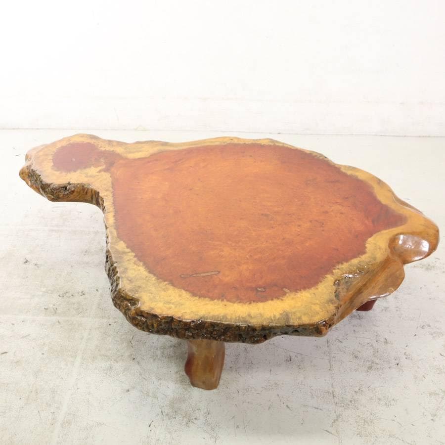 値下唐木 花梨無垢 瘤杢 葡萄杢 厚5.8cm 一枚板 座卓 130×93×35