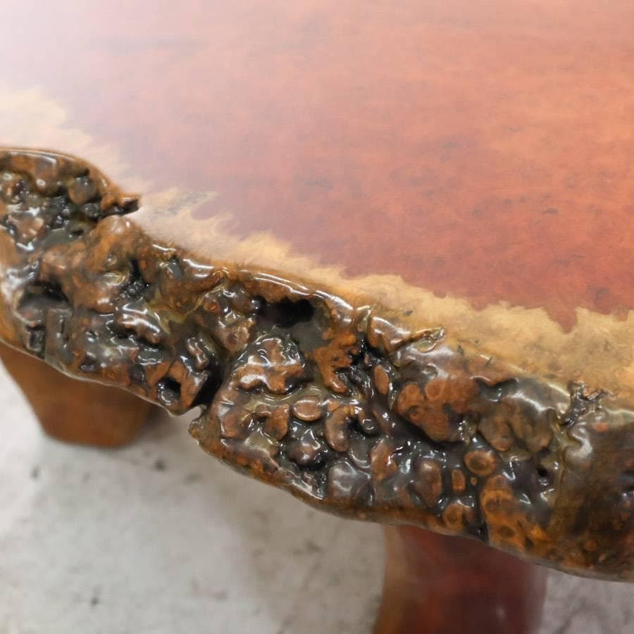 値下唐木 花梨無垢 瘤杢 葡萄杢 厚5.8cm 一枚板 座卓 130×93×35