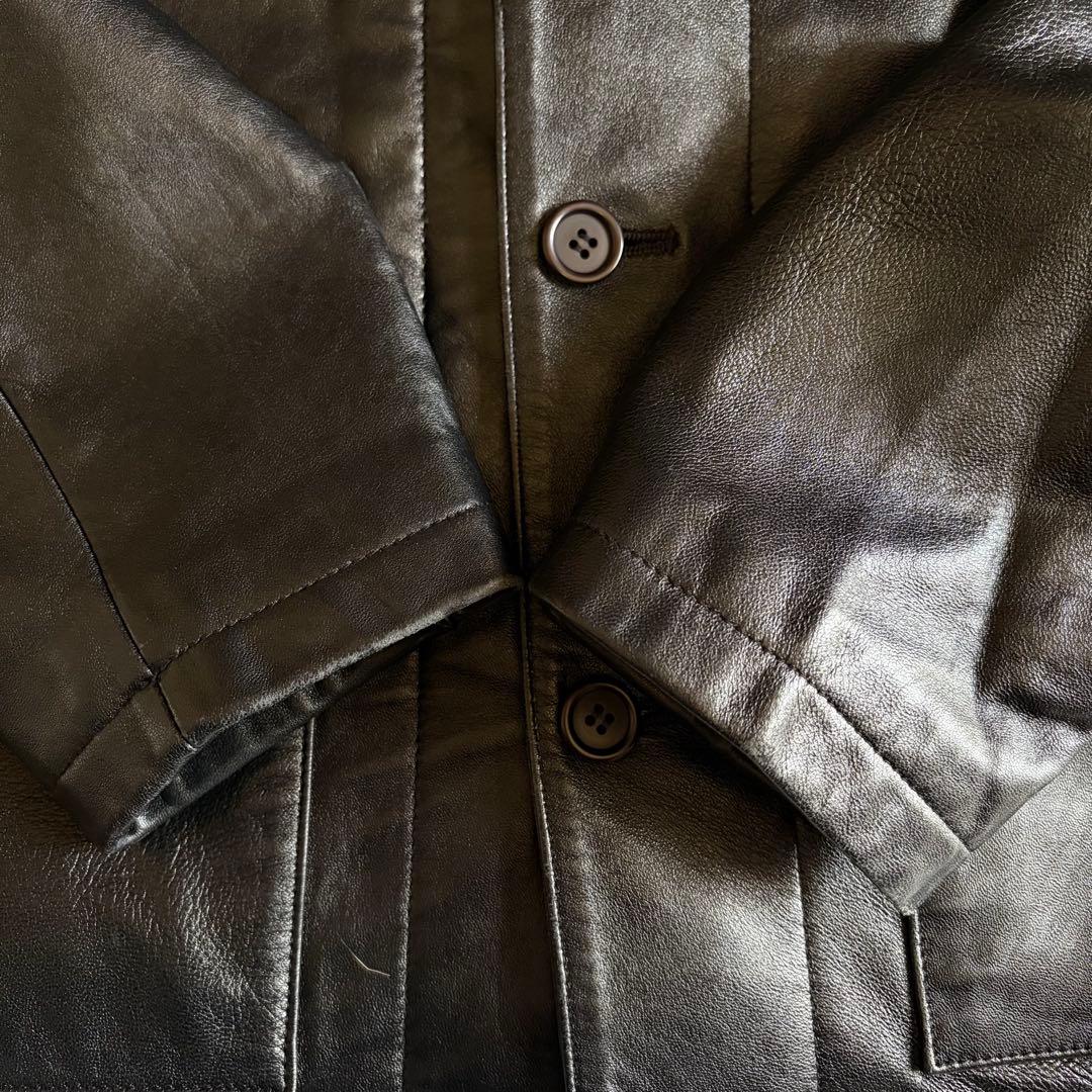 【美品】AVIREXレザーカーコート ハーフコートメンズ M ユニセックス 女性