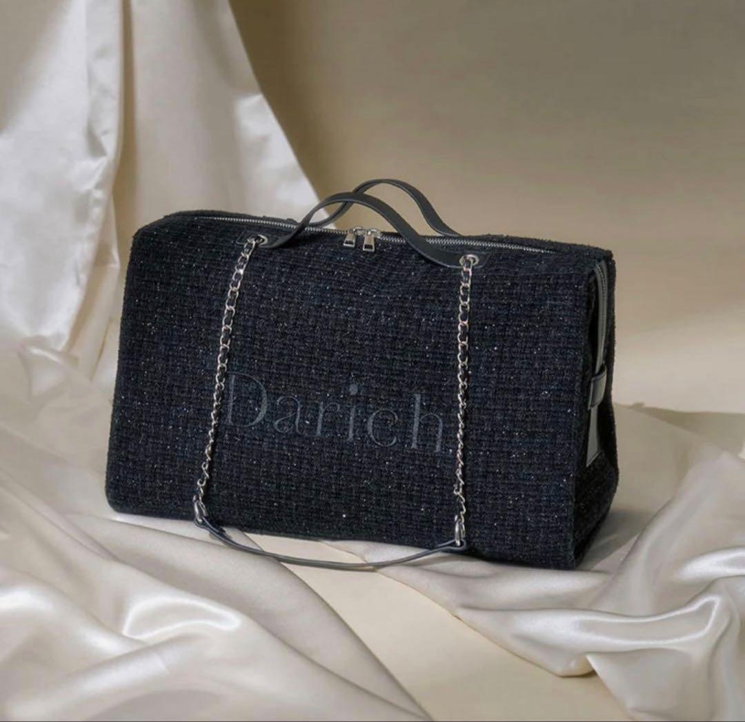 Darich ボストンバッグ 黒 ツイード