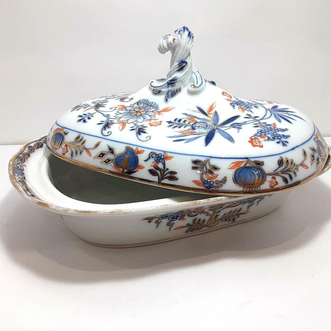 s144-2 オールドマイセン ボタン双剣 朱金オニオン ベジタブルボール　ma