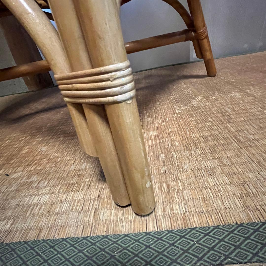 ラタン 籐 アームチェア ラウンジチェア 昭和レトロ