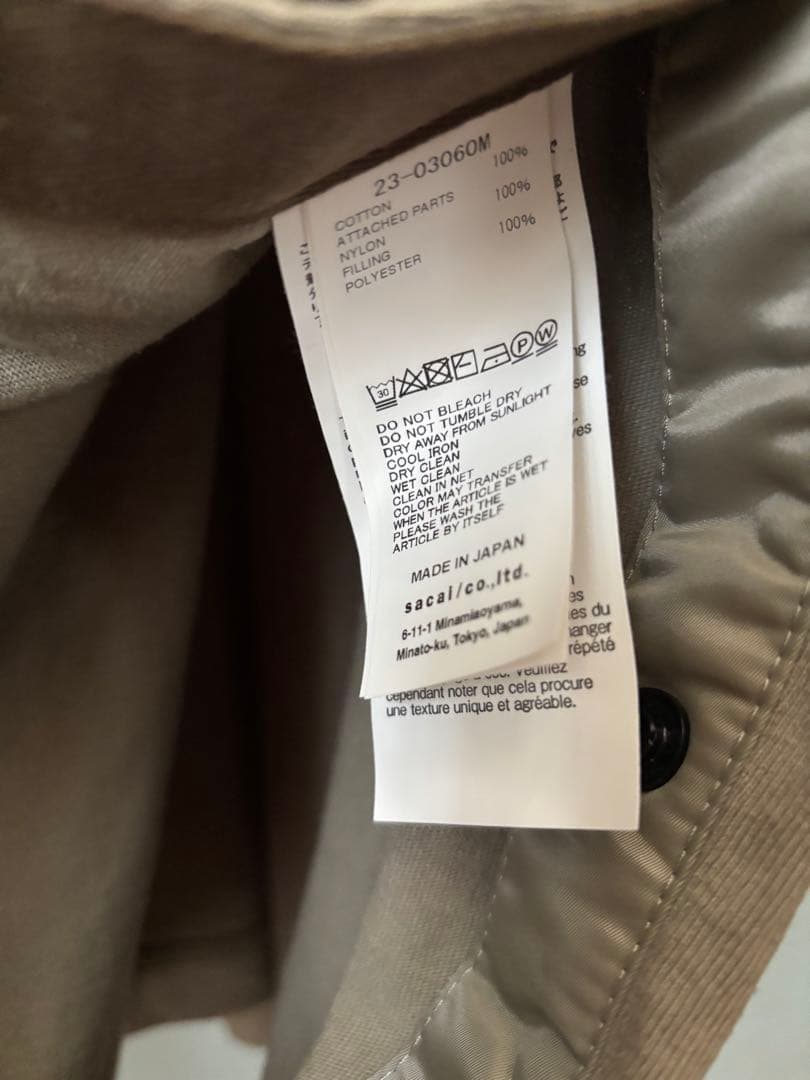 【 sacai 】レイヤード　ロングスリーブ Tシャツ サイズ2