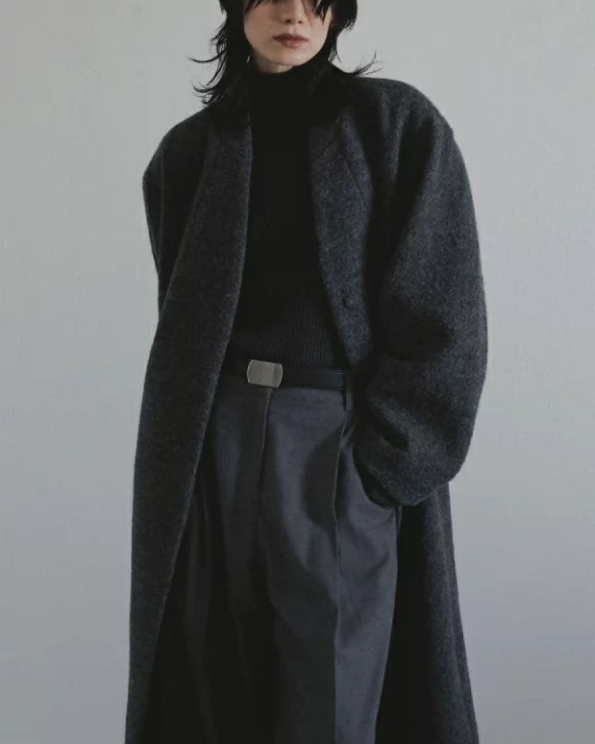 ànuke Collarless Cocoon Coat 36