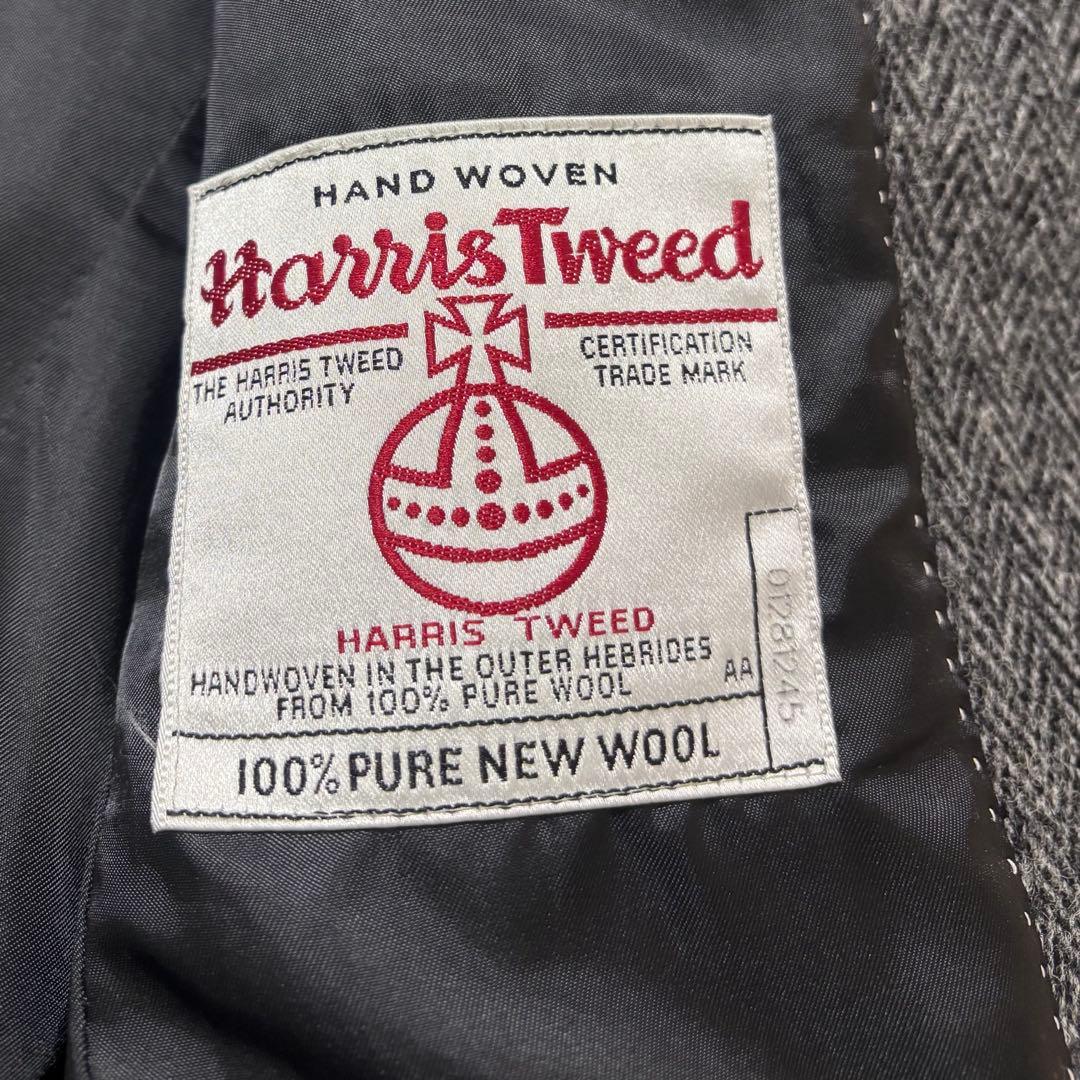 美品　XLサイズ　ハリスツイード　クリケット　ウール　ロング　チェスター　コート