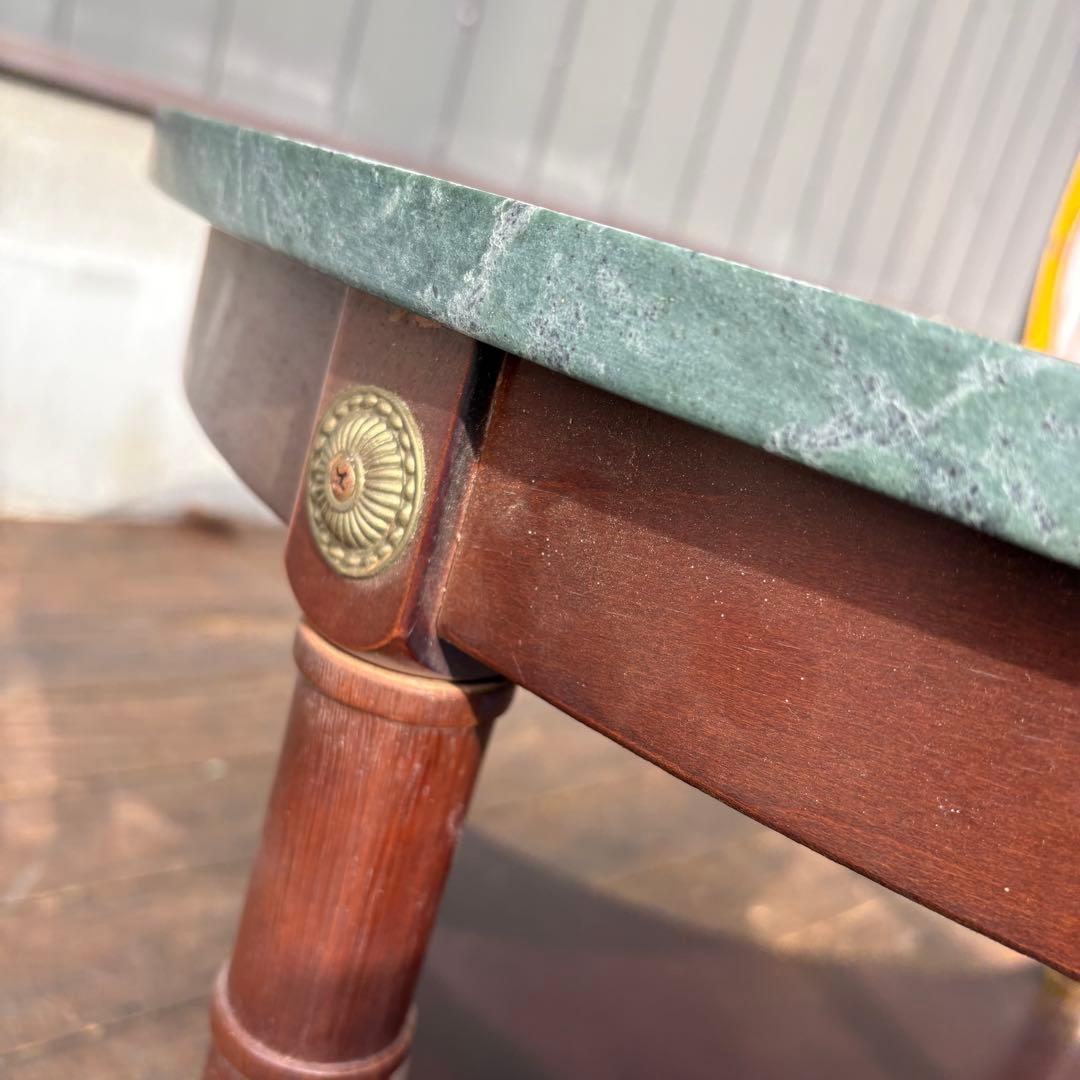 北欧レトロ 大理石天板 ローテーブル 円形テーブル クラシック家具 アンティーク