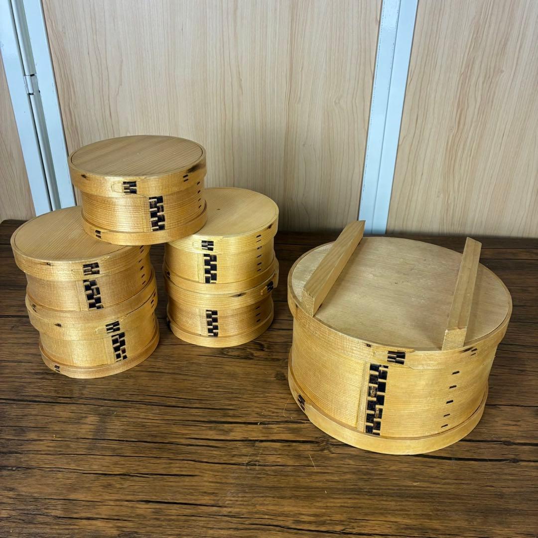 【まとめてお得】曲げわっぱ　おひつ　蓋付き　まとめ　セット