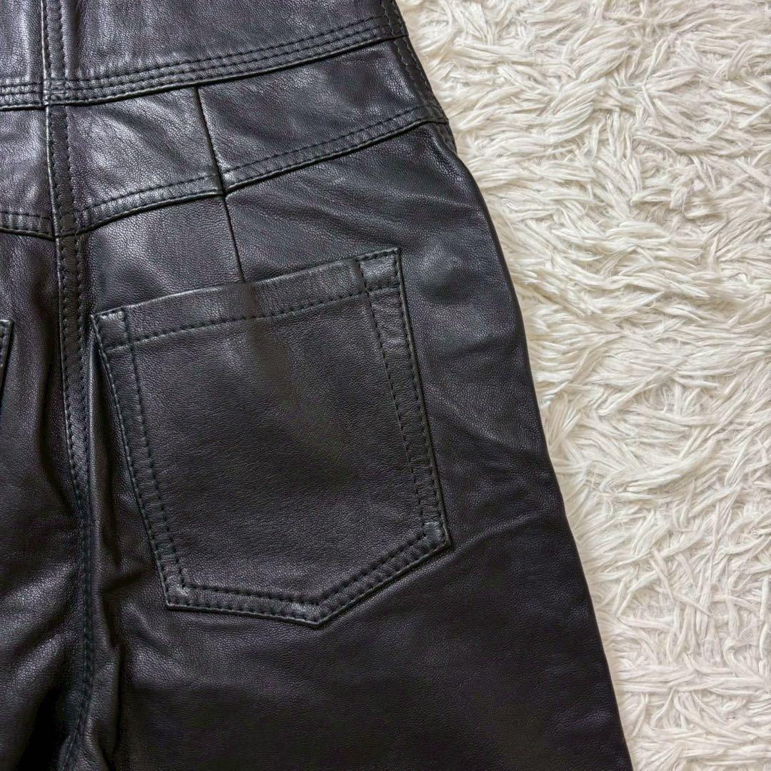 極美品　ディーゼルブラックゴールド　レザーサロペット　ラムレザー　イタリア製