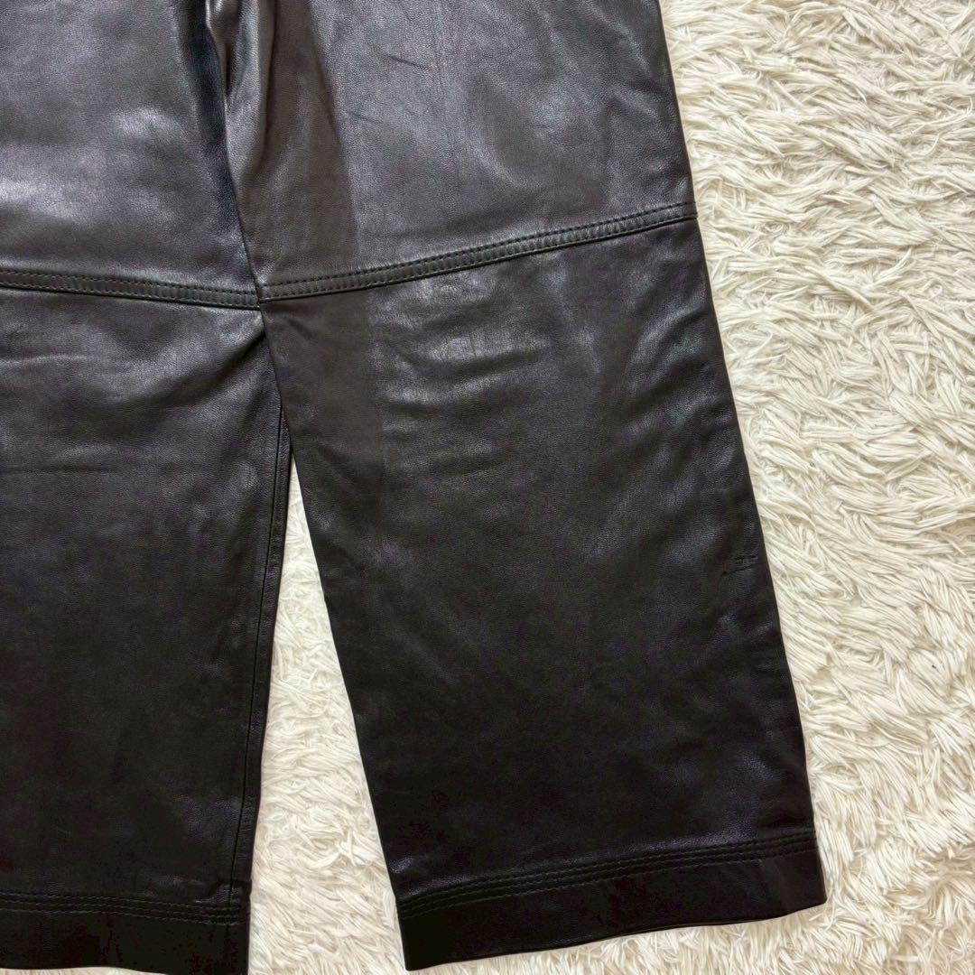 極美品　ディーゼルブラックゴールド　レザーサロペット　ラムレザー　イタリア製