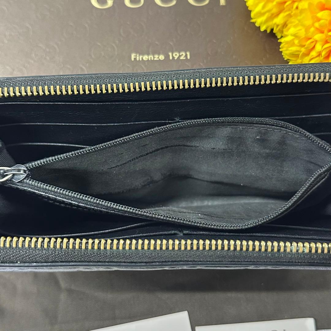 超良品‼️ グッチ　GUCCI 財布　長財布　シマレザー　L字ファスナー