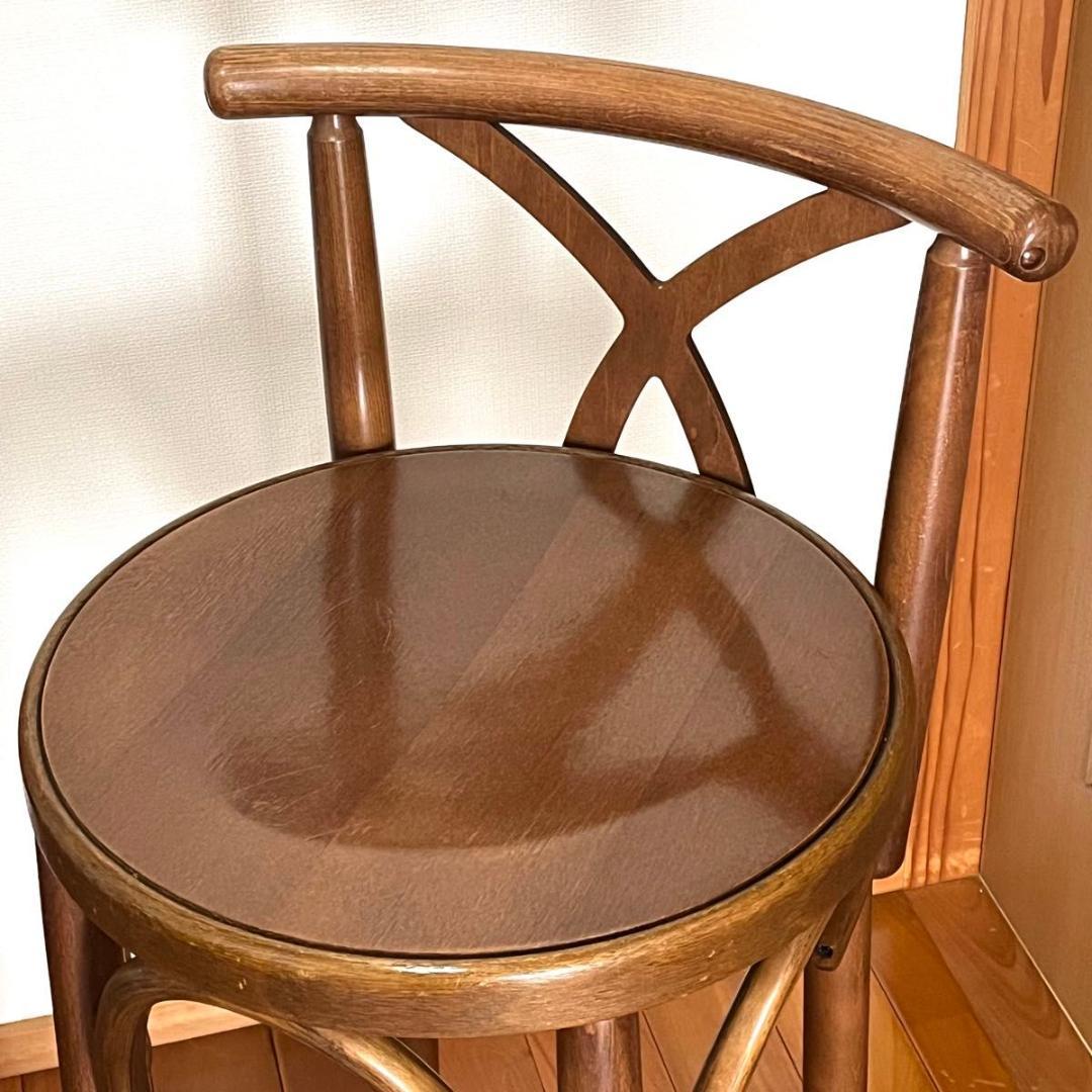 アダル ADAL ハイスツール カウンターチェア 木製 古道具 椅子 二脚セット