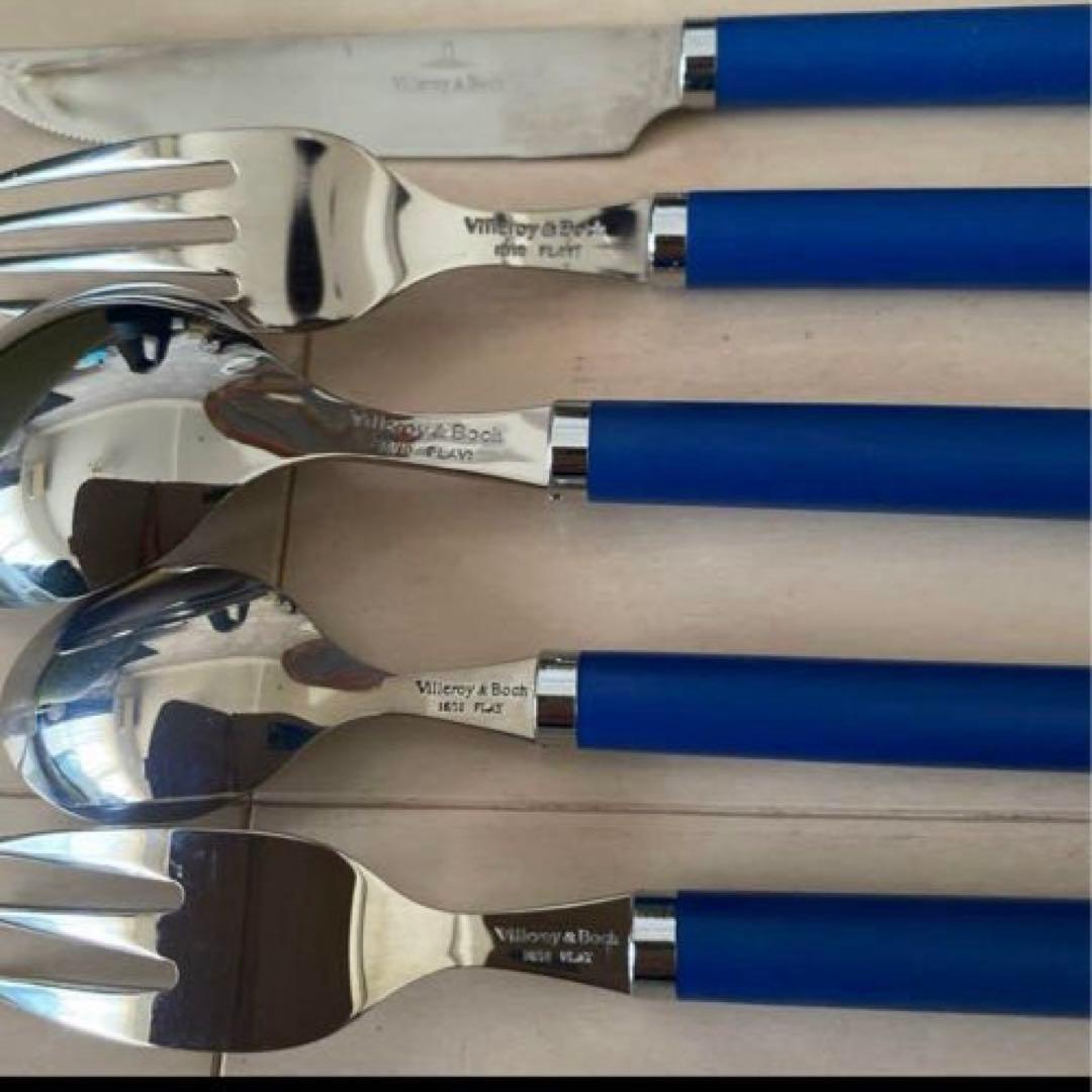 ビレロイ&ボッホ、カトラリーセット 10点 ステンレススチール 青