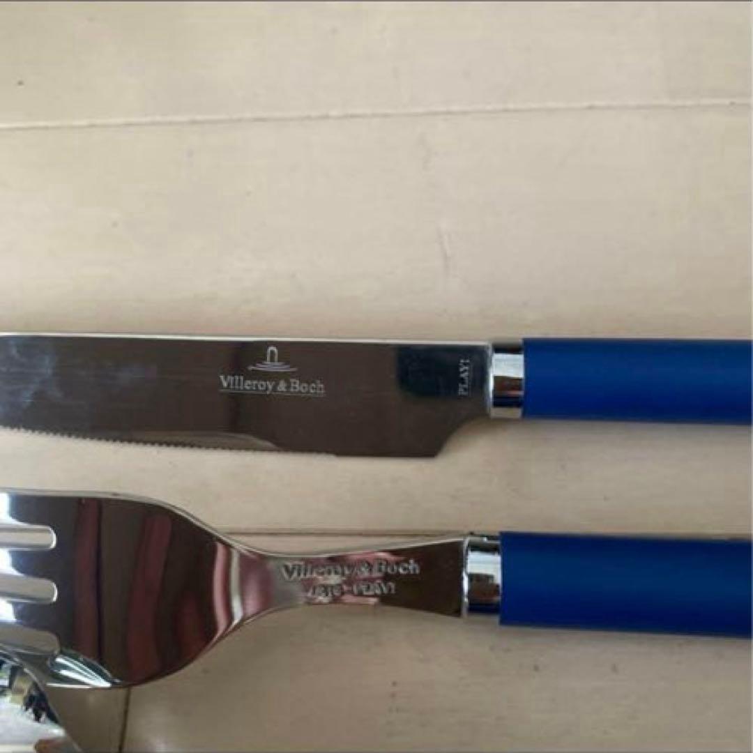 ビレロイ&ボッホ、カトラリーセット 10点 ステンレススチール 青