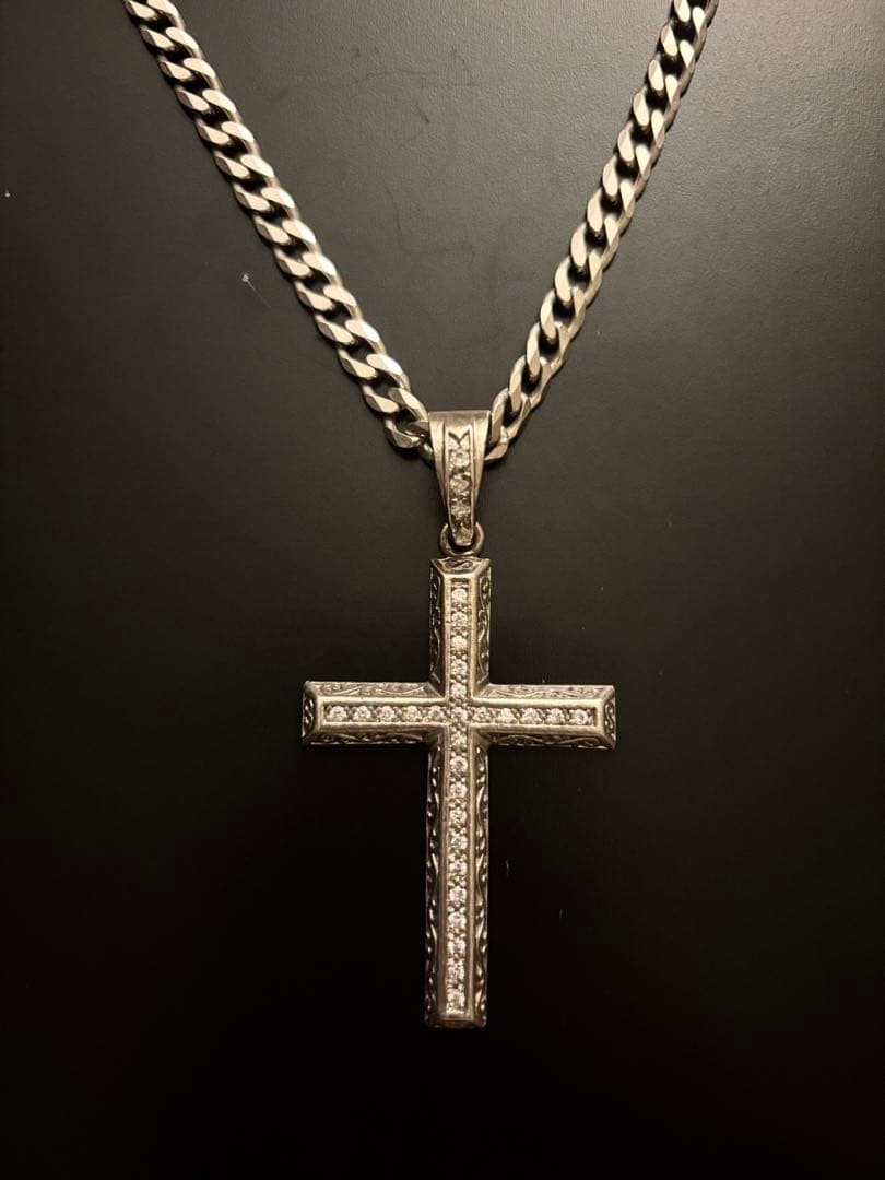 シルバー 925 クロスペンダント ネックレス y2k