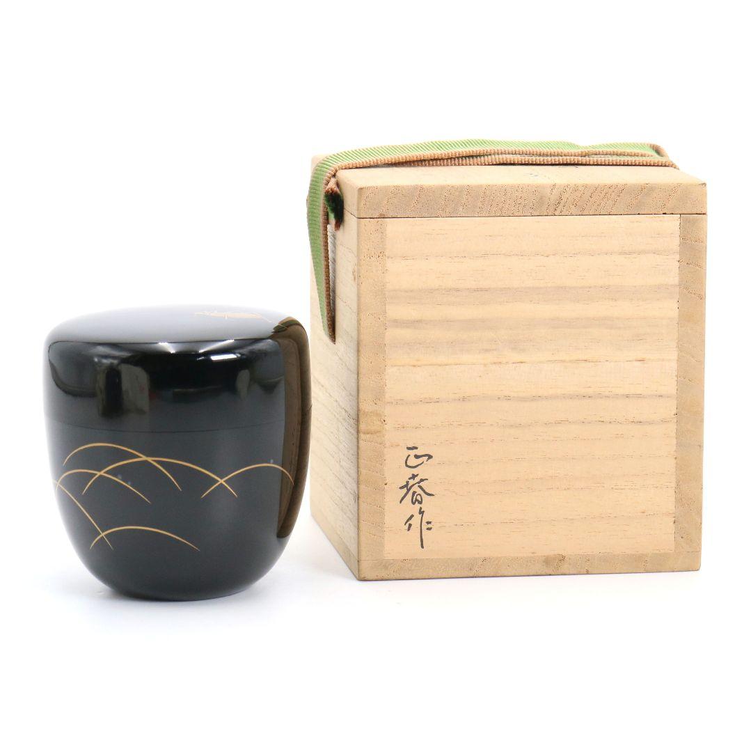 正春作 鈴虫蒔絵 棗 輪島塗 茶道具 共箱共布　V870　N6