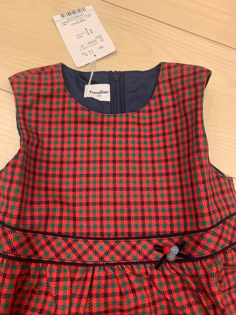 【zezezeze】ワンピース 定番チェック.白ブラウスセット