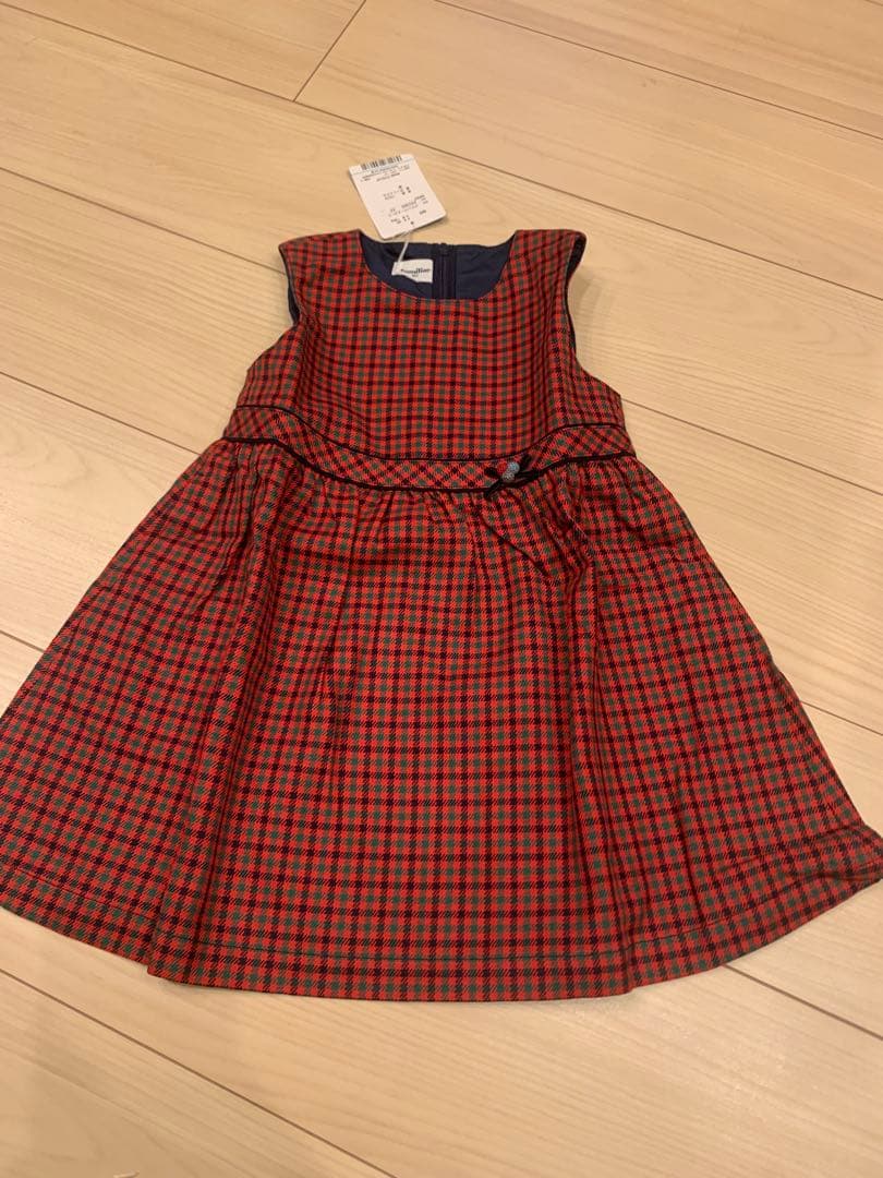 【zezezeze】ワンピース 定番チェック.白ブラウスセット