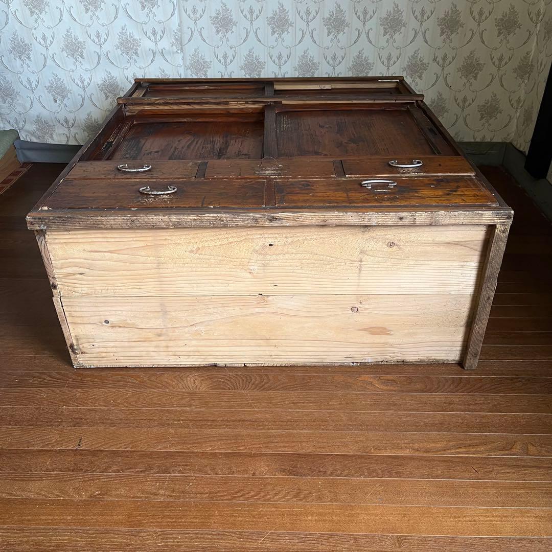 【ジャンク】昭和レトロ 木製 水屋箪笥 小箪笥 引き戸 引き出し 古民家 古家具