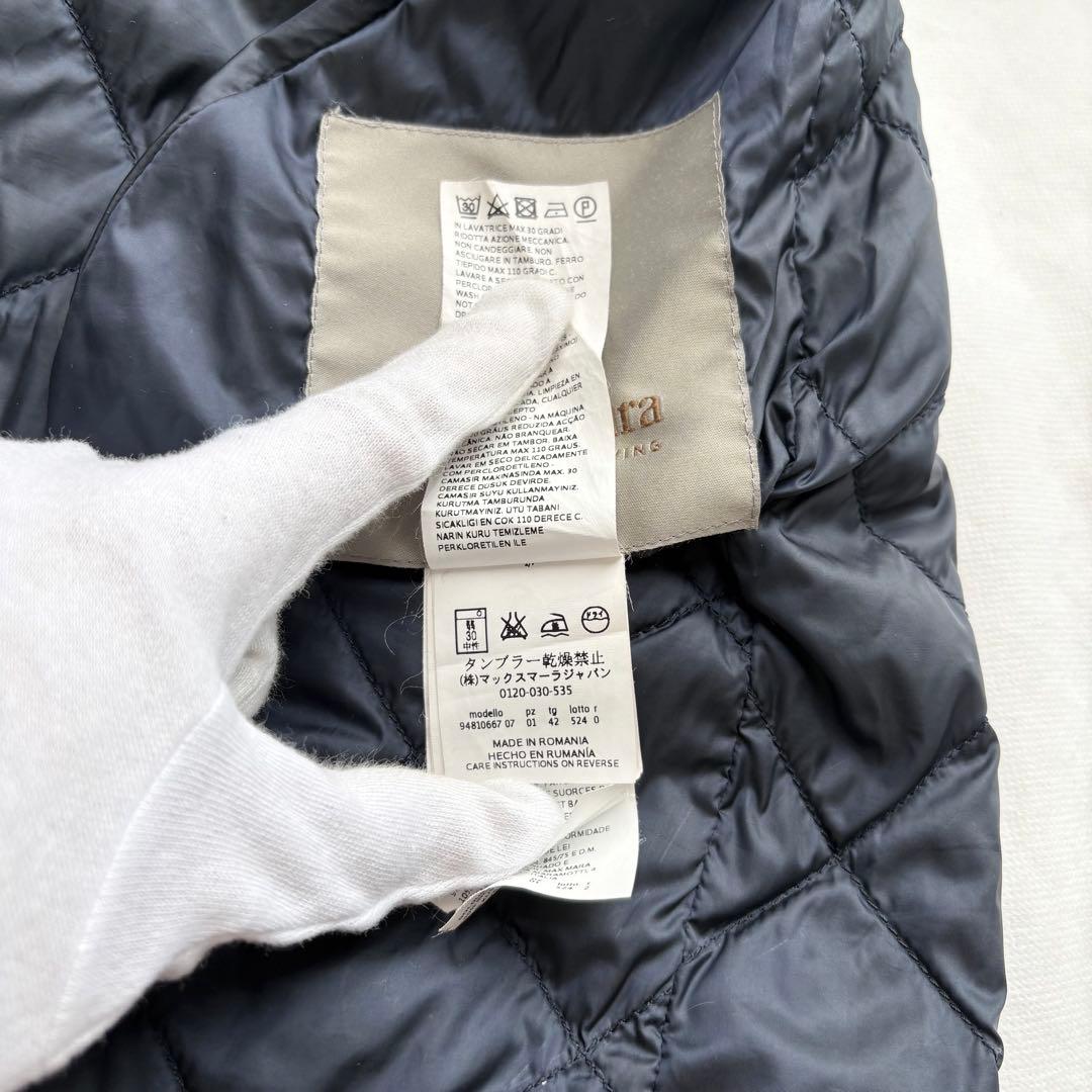 マックスマーラ ライトダウン コート ロング リバーシブル ベルト フード 42