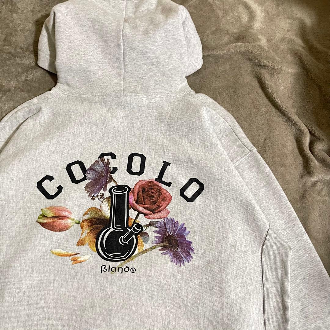 ココロブランド　バックプリント　花柄ボタニカル　ビッグロゴ　スウェット パーカー