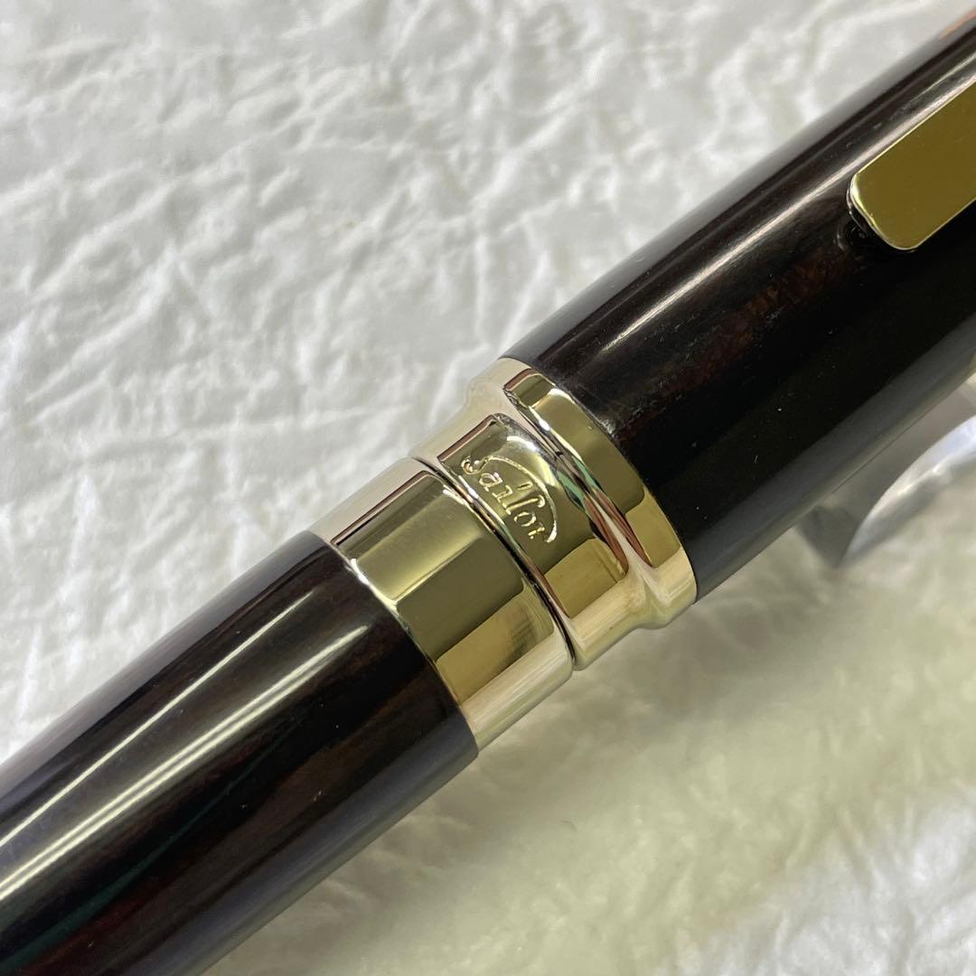 セーラー万年筆 黒壇 加賀蒔絵 田村一舟 18K 中字 長原宣義 長刀研ぎ