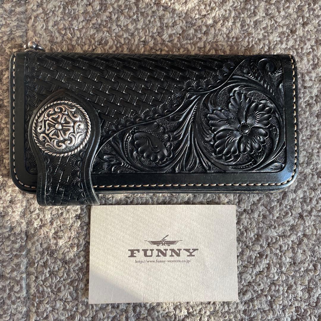 FUNNY ブラックレザー長財布