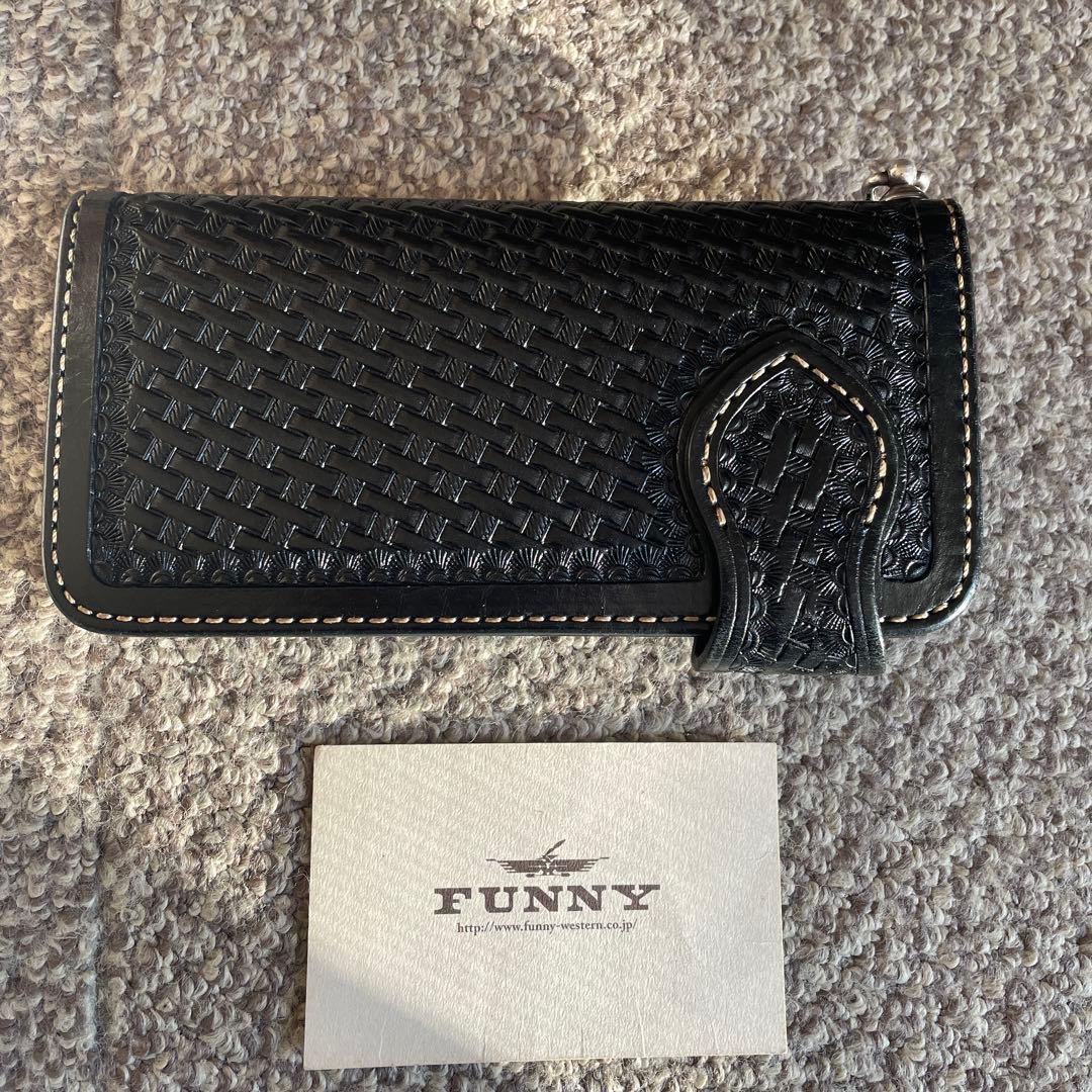 FUNNY ブラックレザー長財布