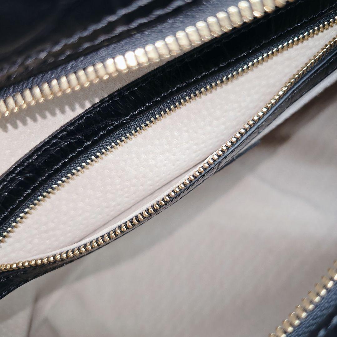 ✨未使用品✨J&M DAVIDSON 本革 クロコ 型押し ボストンバッグ 黒