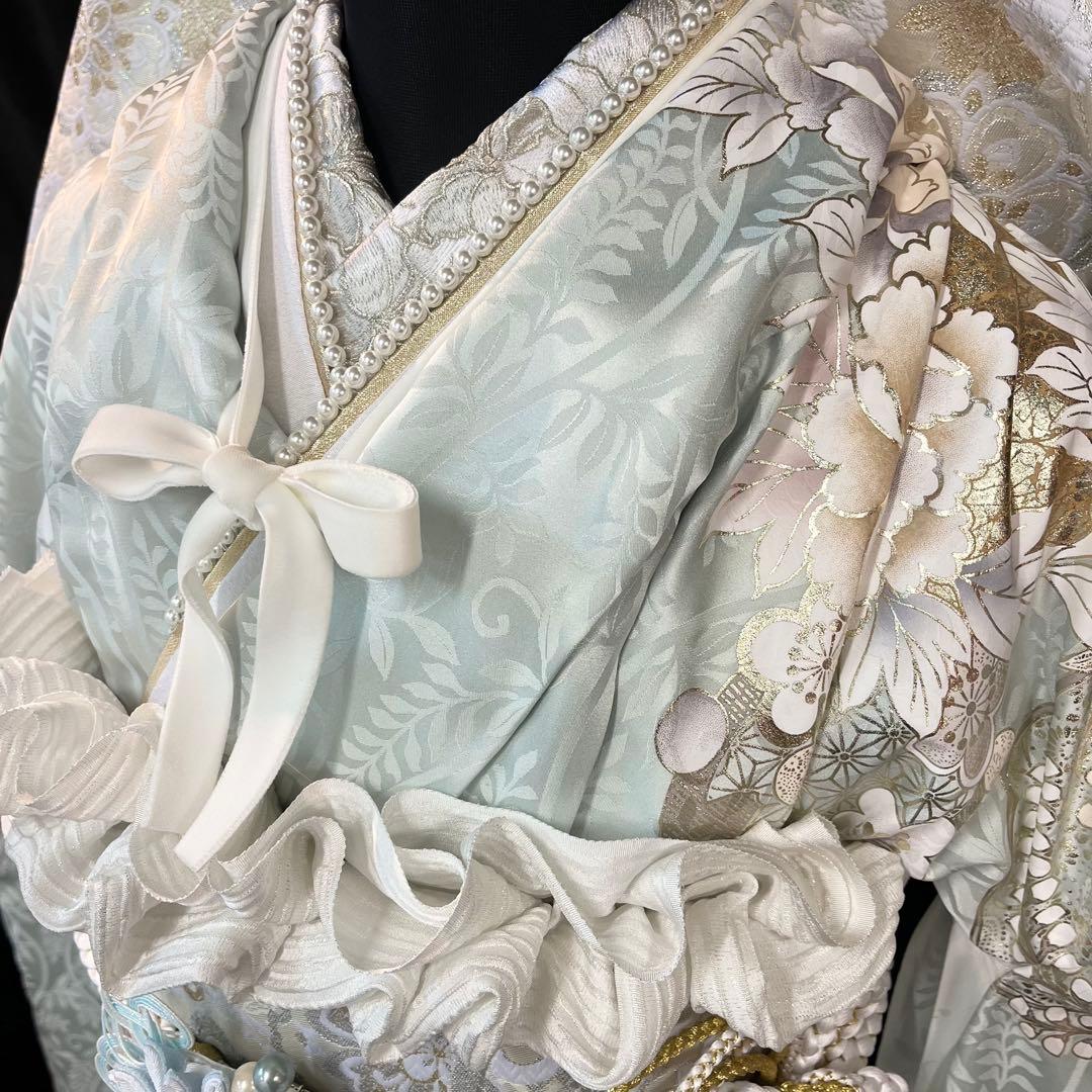 ■オーダー仕立て付き■新作■水色正絹振袖フルセット■振袖一式■成人式