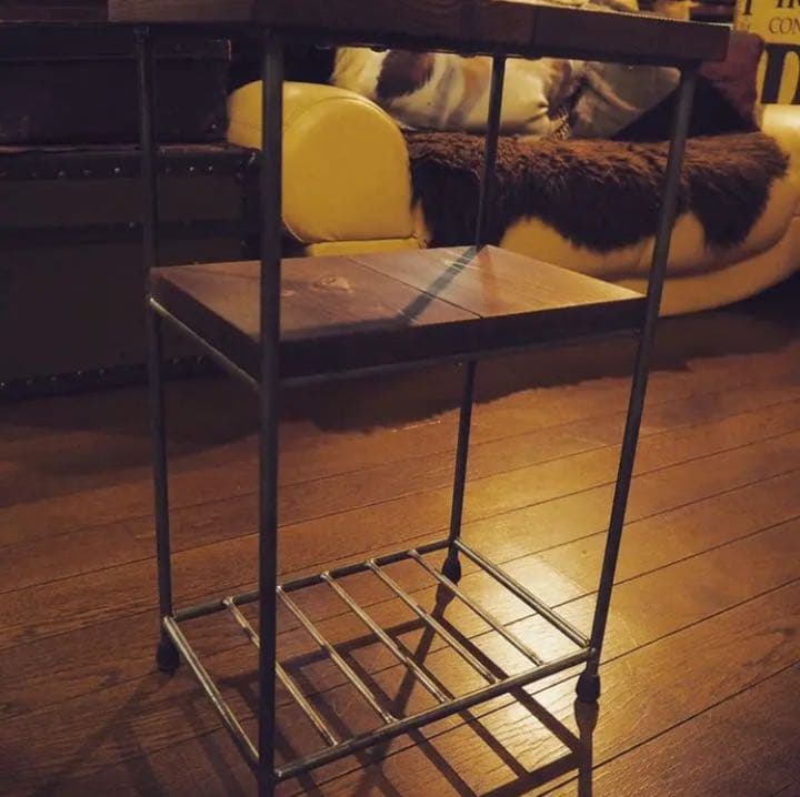 サイドテーブル　アイアン家具　マルチラック　シェルフ   チェスト　男前