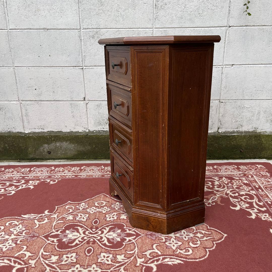 古家具 イギリスアンティークデザイン◾️木製家具チェスト 4段 収納棚 整理棚