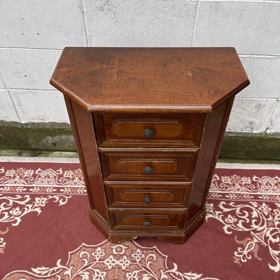 古家具 イギリスアンティークデザイン◾️木製家具チェスト 4段 収納棚 整理棚