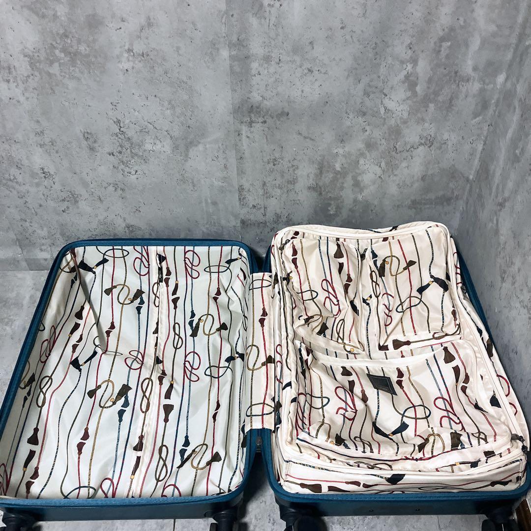 【希少・美品】HaNT キャリーケース ソロ ブルー シースルー 53L